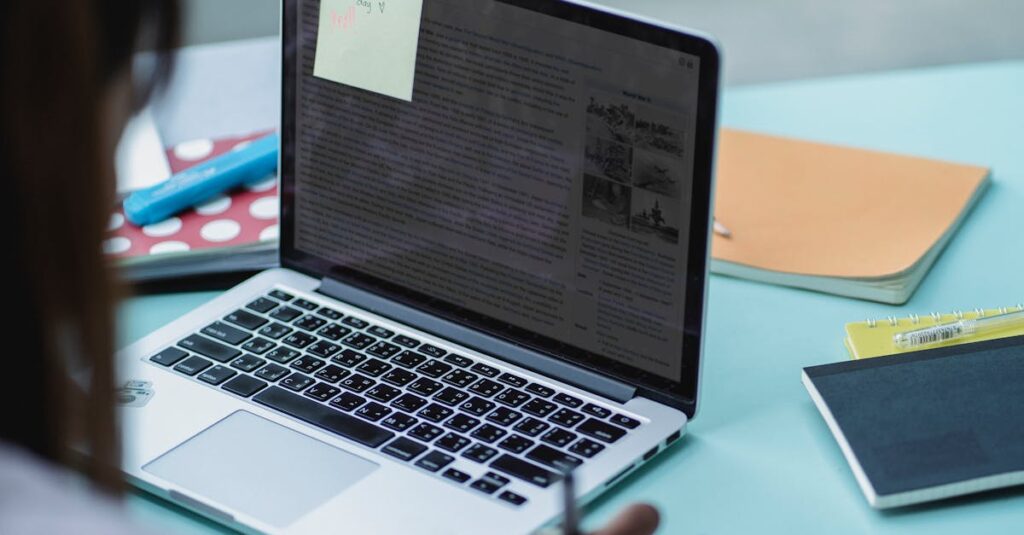Certificate Programs Crop multiracial friends watching netbook with text on screen and sticker while writing on paper